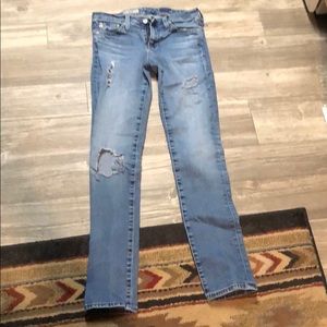 AG Adriano Goldschmied Distressed Skinny Jeans